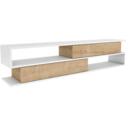 Decorotika Cortez 2 Shelf White and Sapphire Oak TV Unit - Size: 40 x 160 x 35cm - Multi - Wilko - thumbnail 3