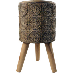 Botanik Zandi Flowers Planter 40 x 22cm - Size: 40 x 21.5 x 21.5cm - Brown - Wilko