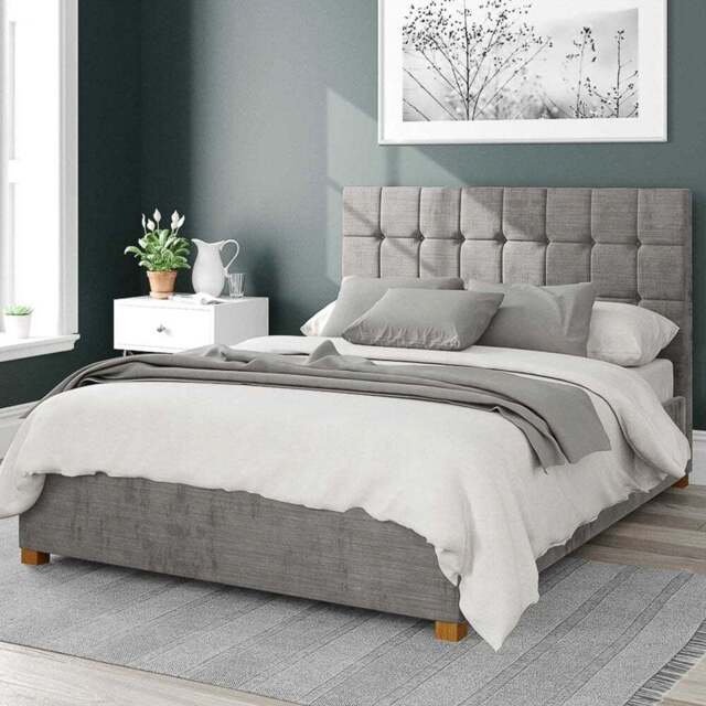 Aspire Sinatra Double Silver Firenze Velour Ottoman Bed - Aspire Beds - Wilko - image 1