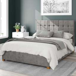 Aspire Sinatra Double Silver Firenze Velour Ottoman Bed - Aspire Beds - Wilko