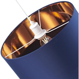 Happy Homewares Designer 2 Tier Midnight Blue Cotton Pendant Shade with Copper Inner - Size: 28 x 40 x 40cm - Wilko - thumbnail 5