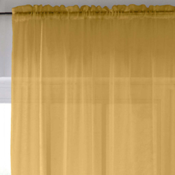 Tyrone Textiles Crystal Gold Plain Sheer Voile Panel Curtain 145 x 122cm - Size: 122 x 145 x 1cm - Wilko - thumbnail 4