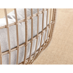 Furniturebox Veza Beige Rattan Egg Chair with Cushions - Size: 84 x 107.5 x 148.5cm - Cream - Wilko - thumbnail 5