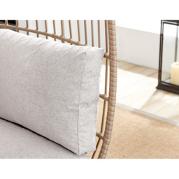 Furniturebox Veza Beige Rattan Egg Chair with Cushions - Size: 84 x 107.5 x 148.5cm - Cream - Wilko - thumbnail 7