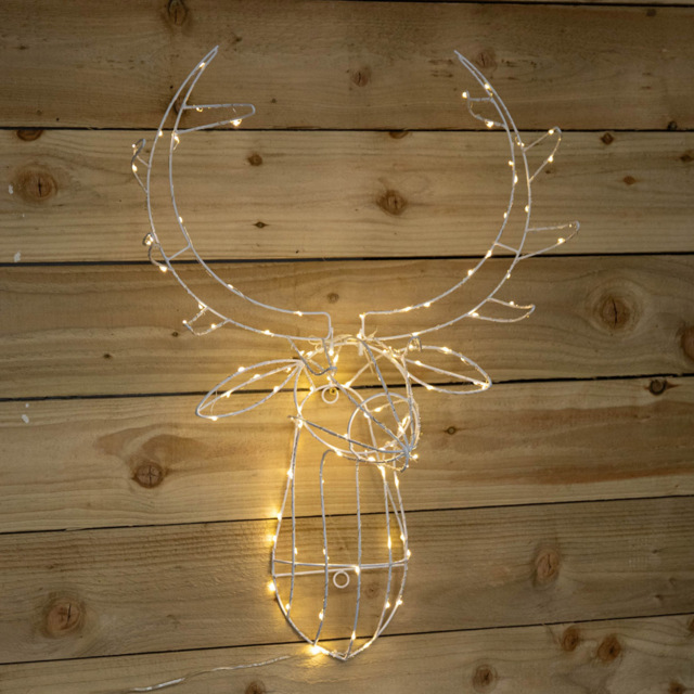 Samuel Alexander Warm White Twinkling LED Reindeer Head Christmas Decoration 70cm - Size: 70 x 70 x 70cm - Wilko - image 1