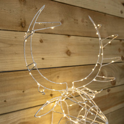 Samuel Alexander Warm White Twinkling LED Reindeer Head Christmas Decoration 70cm - Size: 70 x 70 x 70cm - Wilko - thumbnail 3