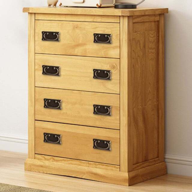 Cabinet Bits Lucca 4 Drawer Antique Wax Brass Drop Handle Chest of Drawers - Brown - Wilko - image 1