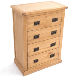 Cabinet Bits Lucca 4 Drawer Antique Wax Brass Drop Handle Chest of Drawers - Brown - Wilko - thumbnail 5