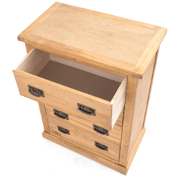 Cabinet Bits Lucca 4 Drawer Antique Wax Brass Drop Handle Chest of Drawers - Brown - Wilko - thumbnail 6