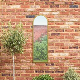 MirrorOutlet The Arcus Gold Framed Arched Garden Wall Mirror 120 x 40cm - Size: 120 x 40 x 3cm - Wilko - thumbnail 6