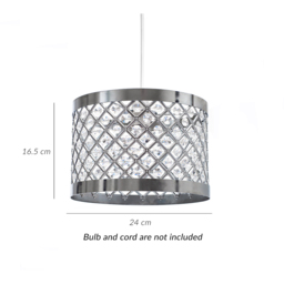 Innoteck Acrylic Moda Chrome Sparkly Ceiling Pendant Light Shade - Size: 17 x 24 x 24cm - Clear - Wilko - thumbnail 6