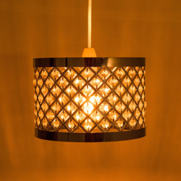 Innoteck Acrylic Moda Chrome Sparkly Ceiling Pendant Light Shade - Size: 17 x 24 x 24cm - Clear - Wilko - thumbnail 3