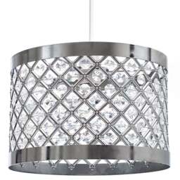 Innoteck Acrylic Moda Chrome Sparkly Ceiling Pendant Light Shade - Size: 17 x 24 x 24cm - Clear - Wilko