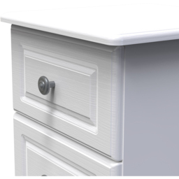 Crowndale Pembroke 3 Drawer Matt White Bedside Cabinet Ready Assembled - White Matt - Wilko - thumbnail 6
