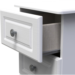 Crowndale Pembroke 3 Drawer Matt White Bedside Cabinet Ready Assembled - White Matt - Wilko - thumbnail 7