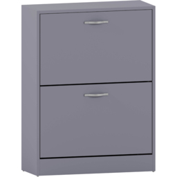 Vida Designs Grey 2-Drawer Shoe Cabinet Rack - Size: 24cm x 60 x 80cm - Wilko - thumbnail 3