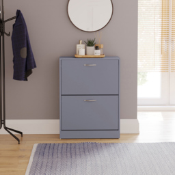 Vida Designs Grey 2-Drawer Shoe Cabinet Rack - Size: 24cm x 60 x 80cm - Wilko - thumbnail 4