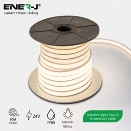 ENER-J 24V Natural White Silicon Neon Strip with Clips and Connector Cable 30m - Size: 100 x 100 x 3000cm - ENERJ - Wilko - thumbnail 5