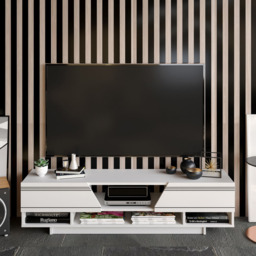 Decorotika Aspatria White TV Unit - Size: 34 x 160 x 37cm - Wilko - thumbnail 5