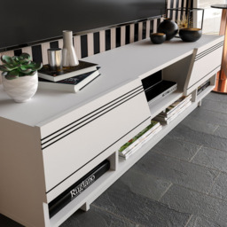 Decorotika Aspatria White TV Unit - Size: 34 x 160 x 37cm - Wilko - thumbnail 4