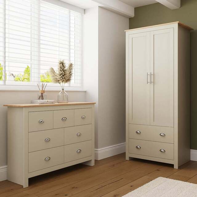GFW Lancaster Cream 2 Piece Bedroom Furniture Set - Wilko - image 1