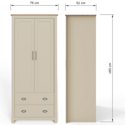 GFW Lancaster Cream 2 Piece Bedroom Furniture Set - Wilko - thumbnail 5