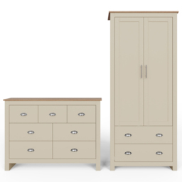 GFW Lancaster Cream 2 Piece Bedroom Furniture Set - Wilko - thumbnail 3