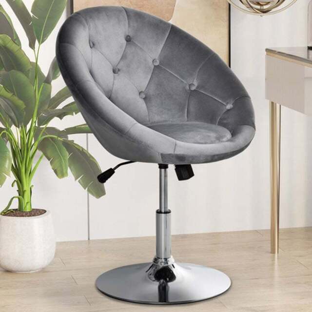 Portland Grey Velvet Touch Tufted Height Adjustable Bar Stool - Size: Single - Wilko - image 1