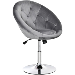 Portland Grey Velvet Touch Tufted Height Adjustable Bar Stool - Size: Single - Wilko - thumbnail 3