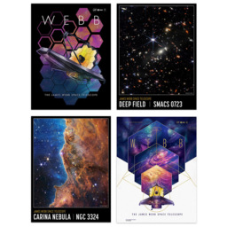 Artery8 NASA James Webb Space Telescope Exoplanet Travel Wall Art Print 30 x 41cm 4 Pack - Size: 40.5 x 30.5 x 0.3cm - Multi - Wilko - thumbnail 1