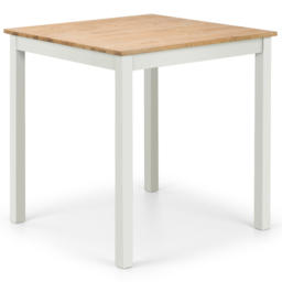 Julian Bowen Coxmoor 2 Seater Square Dining Table Ivory and Oak - Cream - Wilko - thumbnail 3