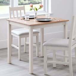 Julian Bowen Coxmoor 2 Seater Square Dining Table Ivory and Oak - Cream - Wilko