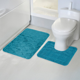 Velosso Linear Jade Bath Mat Set - Size: 50 x 80 x 1cm - Green - Wilko - thumbnail 3