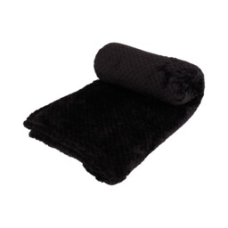 Waffle Soft Fleece Throw Black - My - Wilko - thumbnail 4