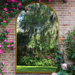 MirrorOutlet The Arcus Gold Framed Arched Leaner and Wall Garden Mirror 190 x 120cm - Size: 190 x 120 x 3cm - Wilko - thumbnail 3