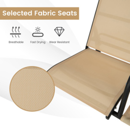 Costway 2 Seater Beige Adjustable Canopy Patio Swing - Size: 180 x 52.4 x 16cm - Cream - Wilko - thumbnail 6