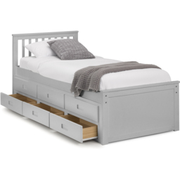 Julian Bowen Dove Grey Maisie Bed with Underbed and Drawers - Size: Single - Wilko - thumbnail 6