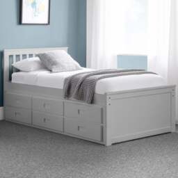 Julian Bowen Dove Grey Maisie Bed with Underbed and Drawers - Size: Single - Wilko - thumbnail 1