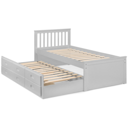 Julian Bowen Dove Grey Maisie Bed with Underbed and Drawers - Size: Single - Wilko - thumbnail 4