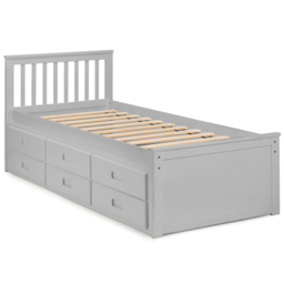 Julian Bowen Dove Grey Maisie Bed with Underbed and Drawers - Size: Single - Wilko - thumbnail 3