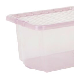 Wham 28L Pink Crystal Storage Box with Lid 5 Pack - Wilko - thumbnail 5