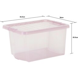 Wham 28L Pink Crystal Storage Box with Lid 5 Pack - Wilko - thumbnail 6