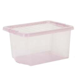 Wham 28L Pink Crystal Storage Box with Lid 5 Pack - Wilko - thumbnail 4