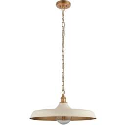 Merano Afragola Dome Matt Warm White and Satin Gold Pendant Ceiling Light - Size: 50 x 50 x 169cm - Wilko
