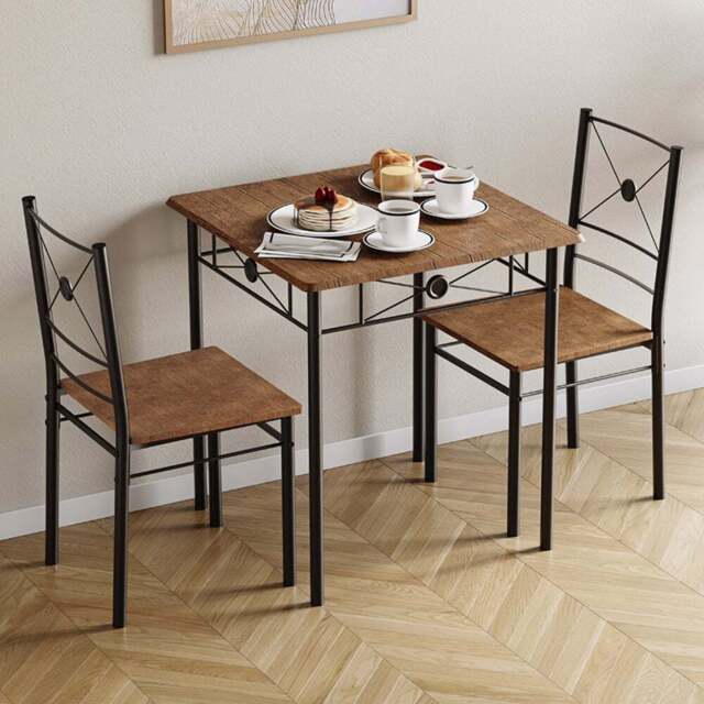Vida Designs Roslyn 2 Seater Square Dining Set Dark Wood - Wilko - image 1
