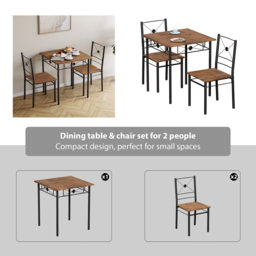 Vida Designs Roslyn 2 Seater Square Dining Set Dark Wood - Wilko - thumbnail 7