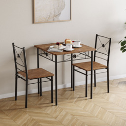 Vida Designs Roslyn 2 Seater Square Dining Set Dark Wood - Wilko - thumbnail 4