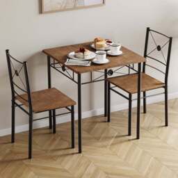 Vida Designs Roslyn 2 Seater Square Dining Set Dark Wood - Wilko - thumbnail 1