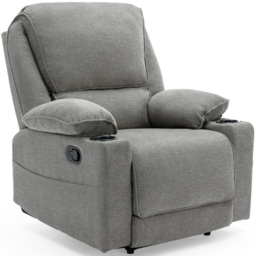 Furniture Online Sydney Grey Manual Recliner Chair with Cupholder - Size: 104 x 90 x 92.5cm - Wilko - thumbnail 3