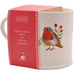 The Seasonal Gift Co. Robin Grandma Mug - Size: 10 x 14 x 9cm - White - Wilko - thumbnail 4